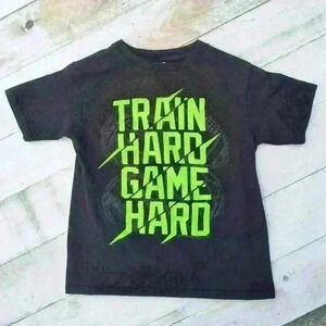 Delta Pro Weight Boys Train Hard Graphics Sports T-shirt SS Black Size 5